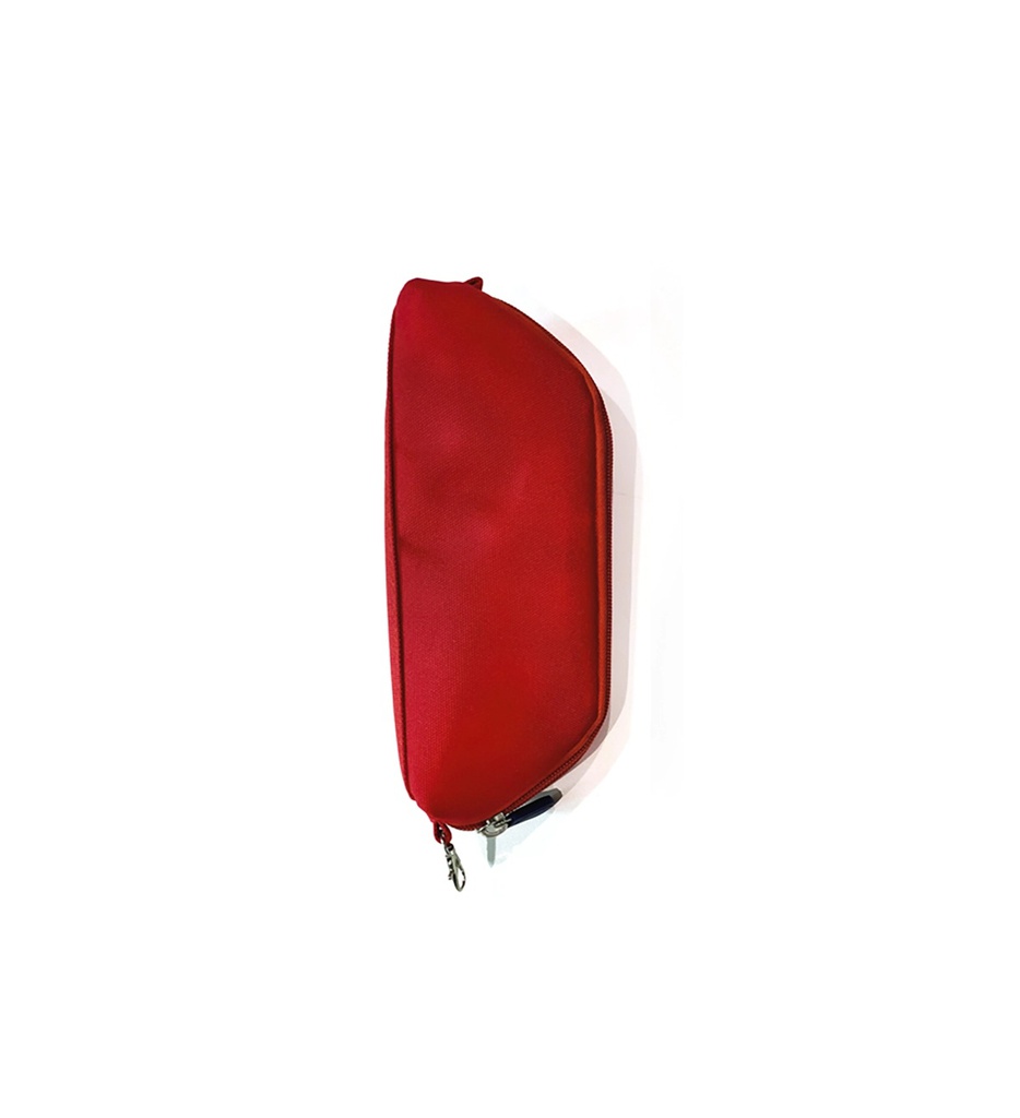 red student pencil case