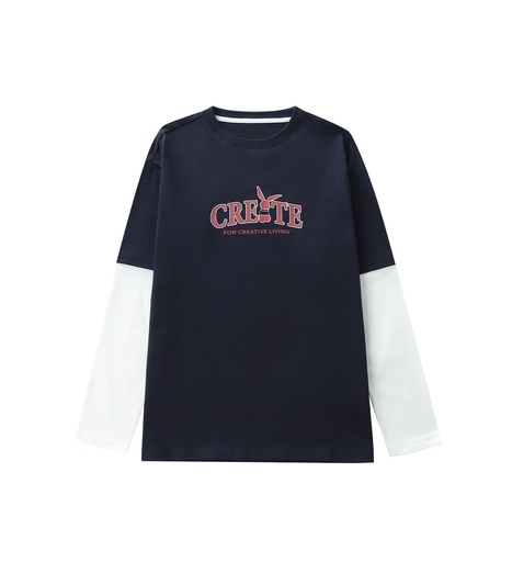 layered-look preppy long-sleeve T-shirt